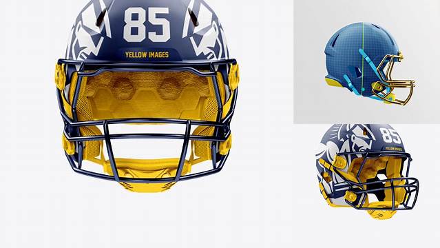 4316+ Matte American Football Helmet PSD Mockup Front View Premium Free Graphic Resource