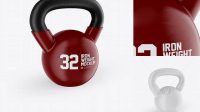 4317+ Glossy Vinyl Coated Cast Iron Weight PSD Mockup Half Side View Editable Graphic Free PSD