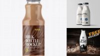 4320+ Clear Glass Bottle With Chocolate Milk PSD Mockup Creative Design PSD Free Download