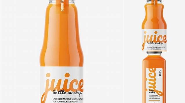 4326+ Carrot Juice Bottle PSD Mockup High-Quality Digital Mockup Resource