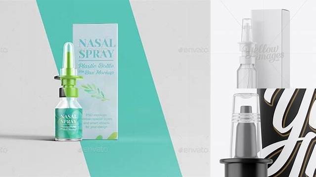 4328+ Nasal Spray Clear Bottle With Box PSD Mockup Modern PSD Templates