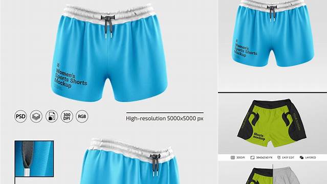 4332+ Fitness Shorts PSD Mockup Side View Exclusive Free Creative Mockup File