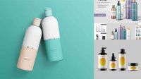 4341+ Cosmetic Bottle with Glossy Glass PSD Mockup Advanced Photoshop Design Free