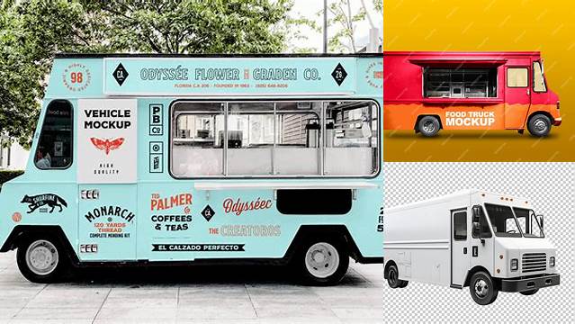 4341+ Food Truck PSD Mockup Half Side View Smart Design Template Free