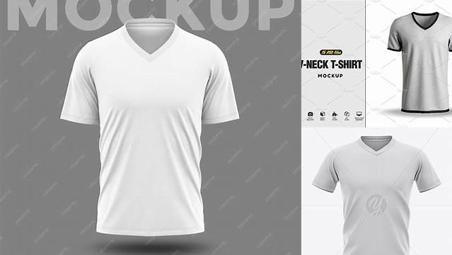 4342+ Mockup Kaos V Neck Cdr High-Quality Editable PSD