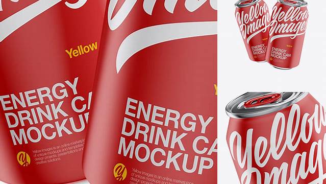 4343+ Two 330ml Metallic Aluminium Cans with Matte Finish PSD Mockup Free Downloadable Graphic Resource