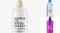 4345+ Frosted Clear Shower Gel Bottle with Pump PSD Mockup Versatile PSD Mockup File