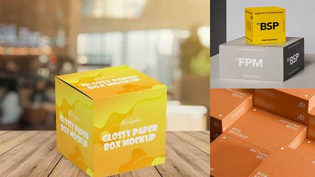 4346+ Two Glossy Paper Boxes PSD Mockup Custom PSD Mockup Template