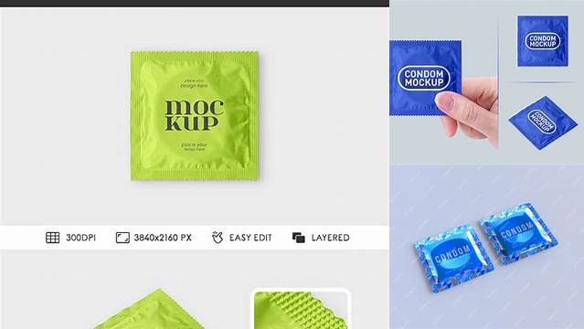 4347+ Matte Condom Packaging PSD Mockup Creative High-Resolution PSD Freebie