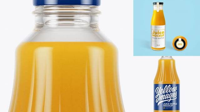 4350+ Clear Glass Peach Juice Bottle PSD Mockup Free PSD for Designers