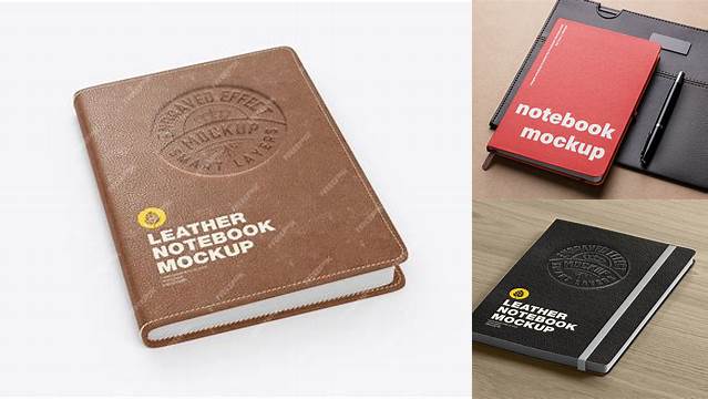 4350+ Leather Notebook PSD Mockup Exclusive Layered PSD Mockup