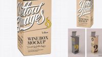 4354+ Kraft Paper Wine Box PSD Mockup 25° Angle High-Angle Shot High-Quality Editable PSD