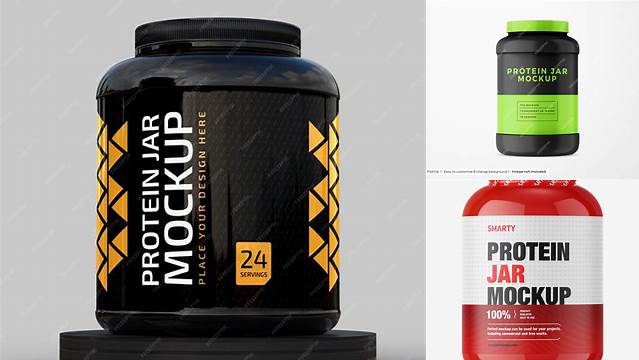 4356+ 975g Protein Jar PSD Mockup Elegant and Stylish Mockup