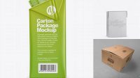 4361+ 200ml Carton Box PSD Mockup Side View High-Quality Editable PSD