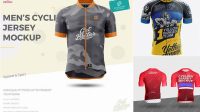 4365+ Men's Cycling Jersey With Long Sleeve PSD Mockup Front View Fully Layered PSD Freebie