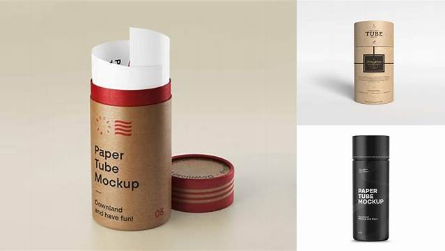 4366+ Opened Matte Paper Tube PSD Mockup Editable Mockup PSD