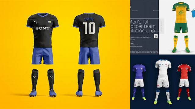 4367+ Football Kit Mockup Smart Object PSD Template