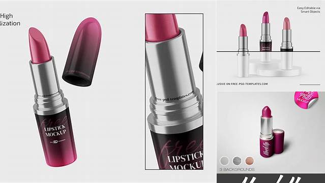 4369+ Metallic Lipstick PSD Mockup Custom Graphic Resource Free Download