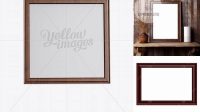 437+ Dark Wooden Photo Frame Front View Creative Free PSD Graphic Design