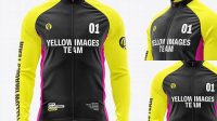 437+ Men's Full-Zip Cycling Jersey PSD Mockup Front View Layered PSD File Free Download