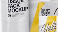 4373+ 15x Toilet Tissue Pack PSD Mockup Half Side View Customizable Layered Design PSD