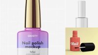 4373+ Nail Polish Bottle with Glossy Cap PSD Mockup Front View High-Quality Design Free PSD