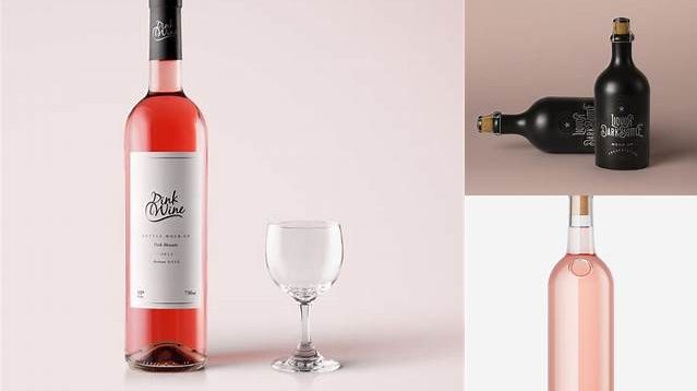 4375+ Clear Bottle With Pink Wine PSD Mockup Download Professional PSD