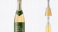 4375+ Clear Glass Champagne Bottle PSD Mockup Front View High-End Creative PSD Template