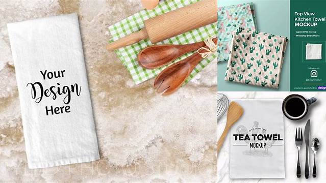 4379+ Kitchen Towel Mockup Free Include TIFF