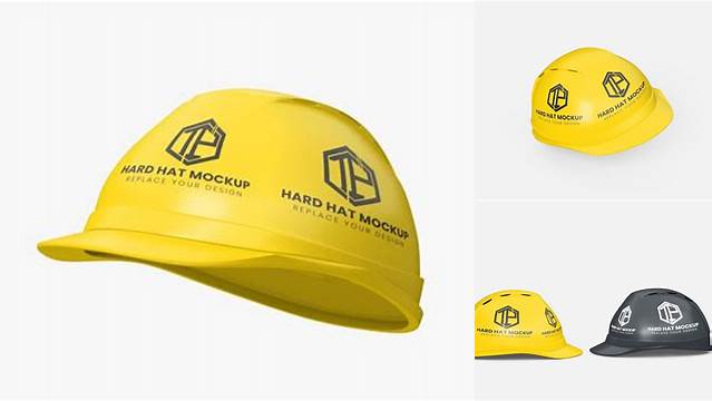 4381+ Glossy Hard Hat PSD Mockup Front View Customizable Photoshop Template