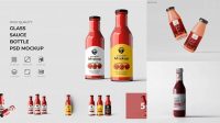 4387+ Transparent Plastic Bottle with Sauce PSD Mockup Front View Editable Mockup PSD