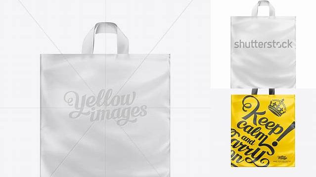 4388+ White Plastic Carrier Bag with Loop Handles Layered Photoshop Template