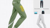 4389+ Women's Cuffed Sweatpants PSD Mockup Side View Elegant Photoshop Mockup