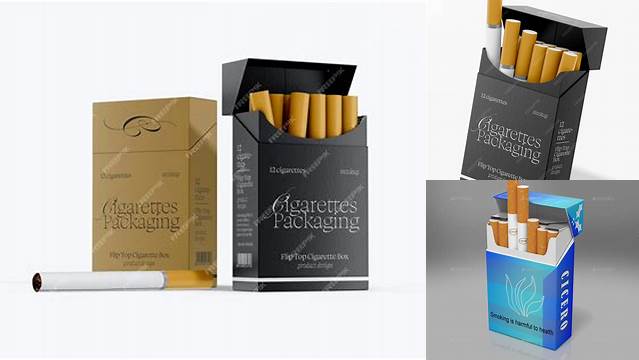 4392+ Flip-Top Hard Cigarette Pack PSD Mockup Back View Best Free Mockup PSD