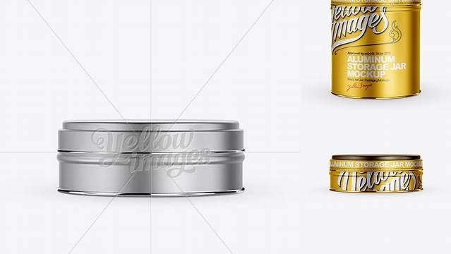 4392+ Low Aluminum Storage Jar PSD Mockup Versatile Mockup for Designers