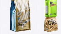 4396+ Metallic Coffee Bag With Tin-Tie PSD Mockup Free Design Resource