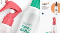 4398+ 250ml Metallic Spray Bottle PSD Mockup Premium Design Freebie