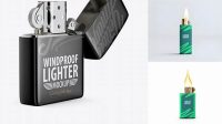 4406+ Metallic Lighter PSD Mockup High-Angle Shot Exclusive and Stylish Design PSD