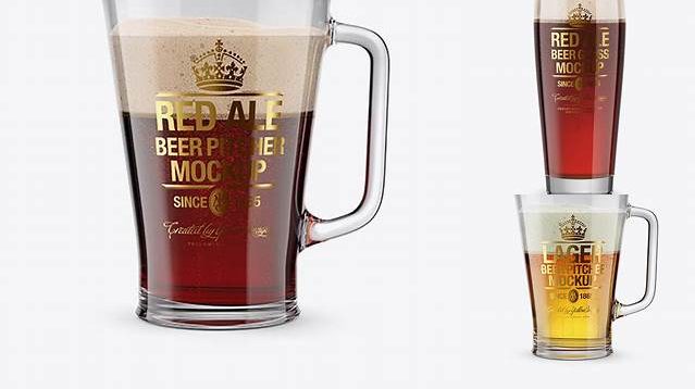 4408+ Red Ale Pitcher PSD Mockup High-End PSD Download