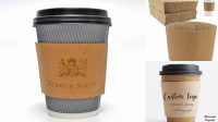 4410+ Coffee Cup With Sleeve & French Fries PSD Mockup Customizable PSD Templates