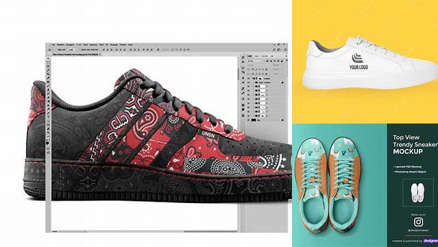 4410+ Sneaker PSD Mockup Back View Digital Photoshop Free Mockup