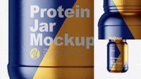 4411+ 2lb Protein Jar in Metallic Shrink Sleeve PSD Mockup High Resolution