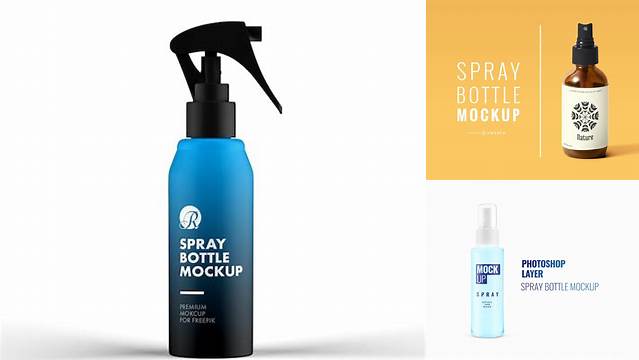 4411+ Matte Spray Bottle PSD Mockup Side View Editable Photoshop File