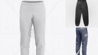 4412+ Men's Cuffed Sweatpants PSD Mockup Front Right Half-Side Custom Mockup PSD for Free