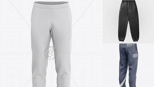 4412+ Men's Cuffed Sweatpants PSD Mockup Front Right Half-Side Custom Mockup PSD for Free