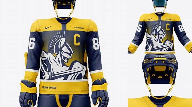 4418+ Men’s Full Ice Hockey Kit PSD Mockup Front View Download Premium PSD Resource