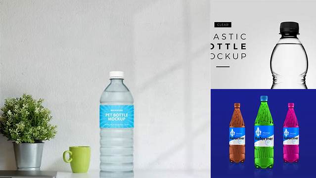 4419+ Blue PET Bottle PSD Mockup Advanced Photoshop Design Free