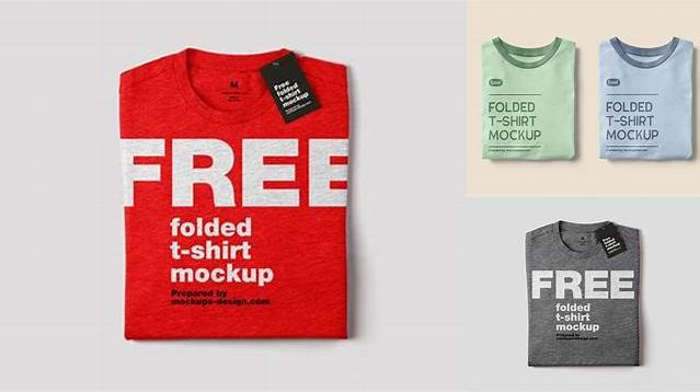 442+ Folded T-Shirt PSD Mockup Half Side View Free Editable Photoshop Template