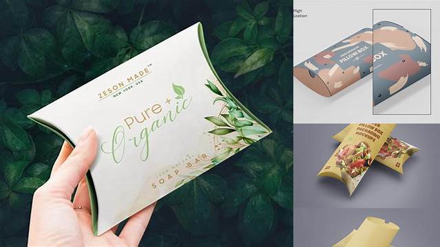 442+ Pillow Box Packaging Mockup Photoshop Freebie