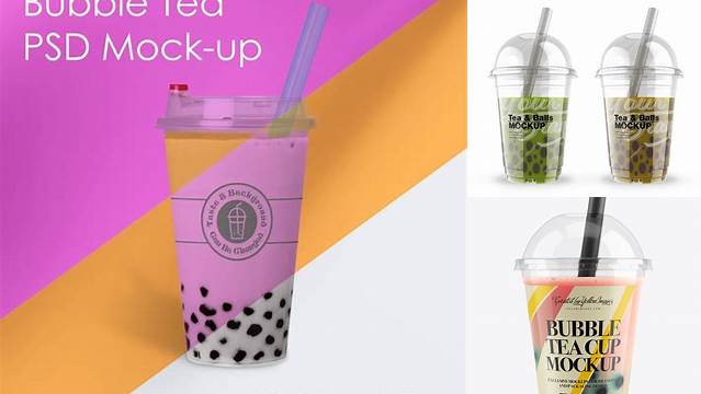 4421+ Bubble Tea Cup Mockup Download Professional PSD